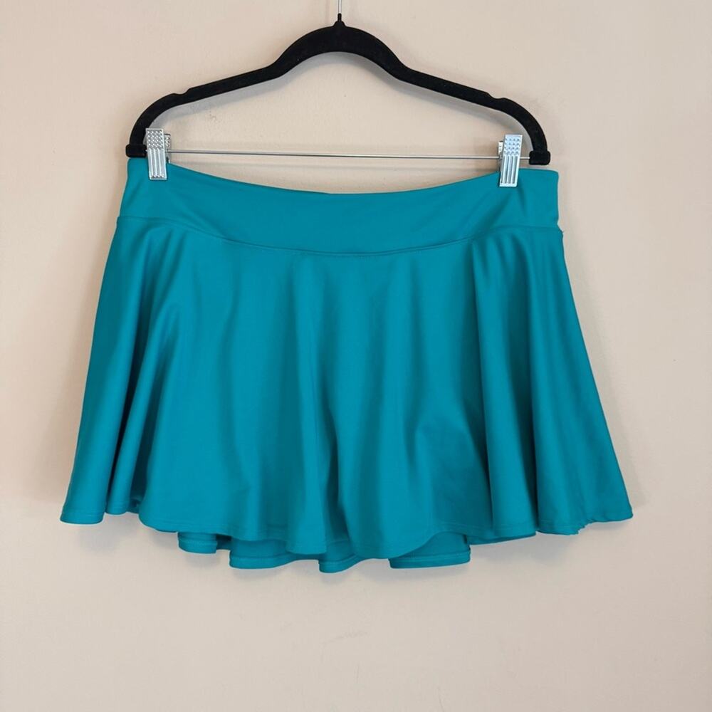 Nike Dri Fit Women's‎ Teal Blue Stretch Elastic Waist Tennis Mini Skort Size XL